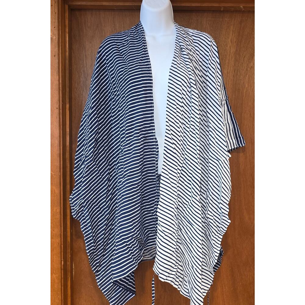 NWOT Lands‎ End blue and white striped swim covers - AS IS, One Size